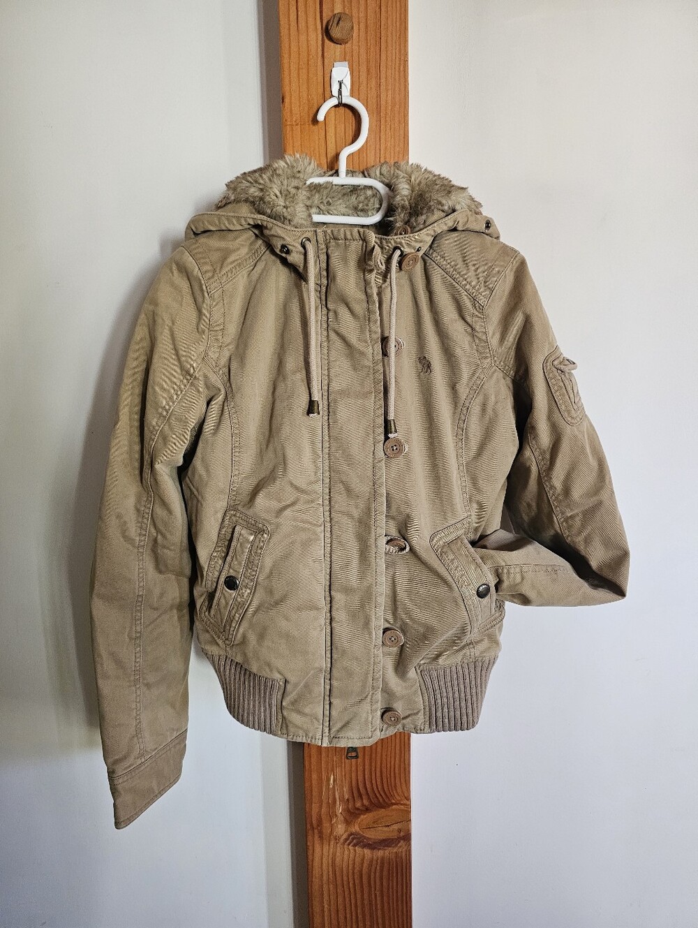 Authentic mid-2000s Abercrombie & Fitch heavy-duty canvas bomber jacket